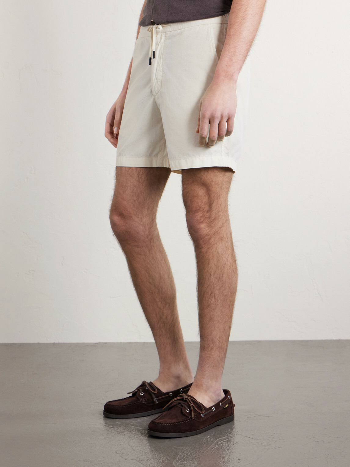 Slowear - Straight-Leg Cotton-Corduroy Drawstring Shorts - White