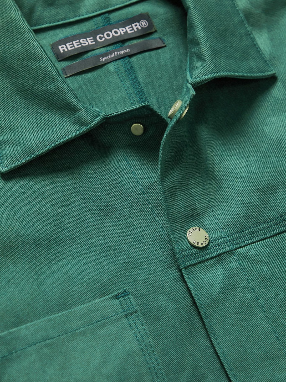 Reese Cooper® - Hand-Dyed Printed Cotton Overshirt - Green Reese Cooper