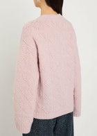 Ganni Textured Wool-blend Jumper Light Pink