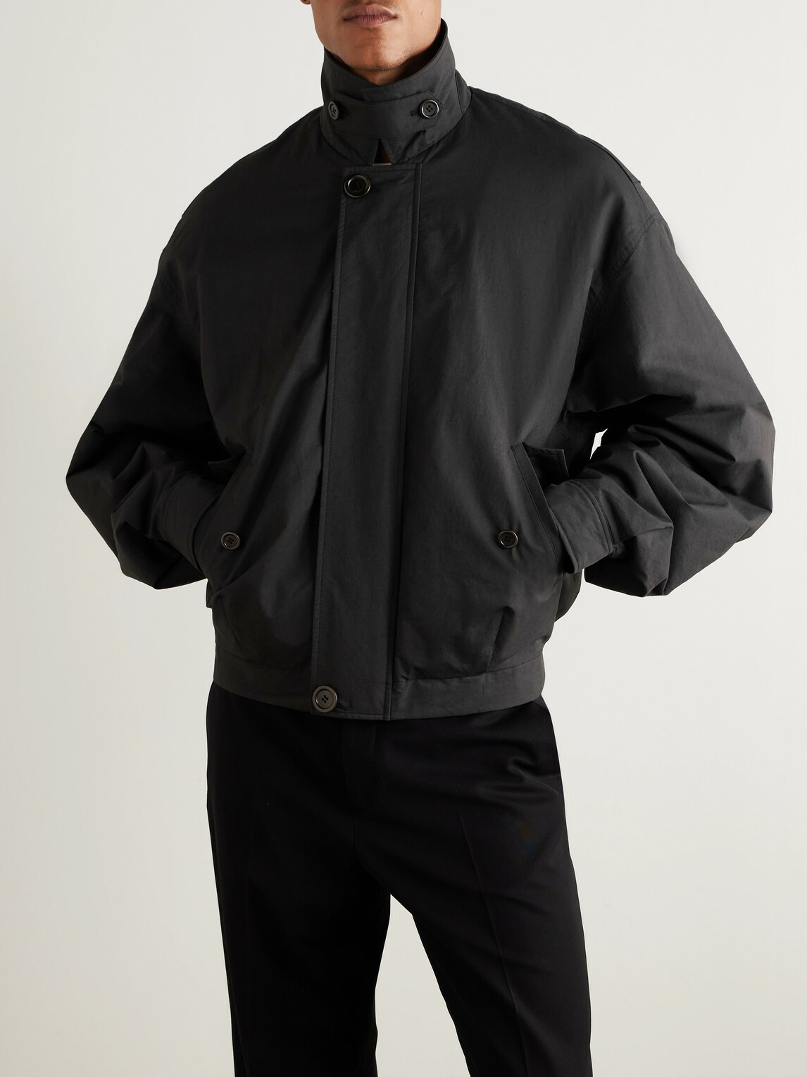Amomento - Padded Cotton-Blend Twill Jacket - Black
