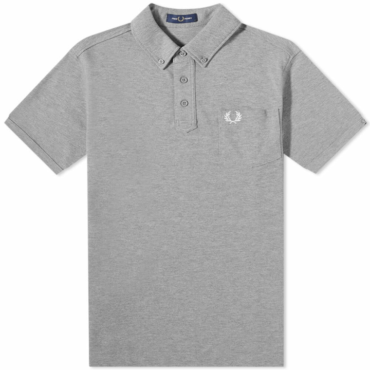 Photo: Fred Perry Men's Button Down Collar Polo Shirt in Steel Marl