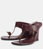 Etro 90 leather wedge sandals