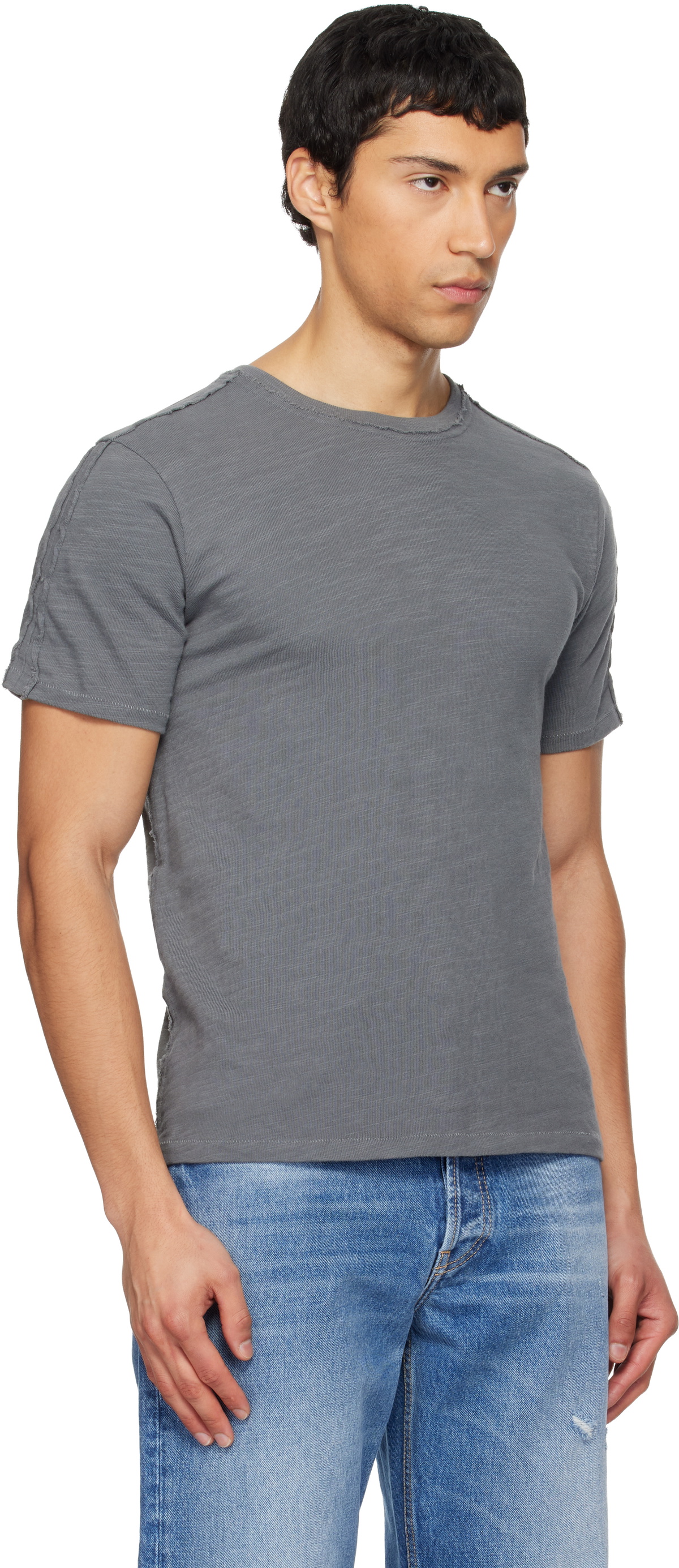 rag & bone Gray Raw-Edge Flame T-shirt