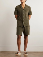 Ralph Lauren Purple label - Riviera Straight-Leg Cotton-Terry Drawstring Shorts - Green