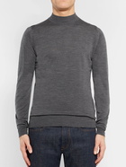 John Smedley - Funnel-Neck New Wool Sweater - Gray