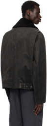 Solid Homme Black Peached Cotton & Down Jacket Set