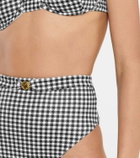 Caroline Constas Patia checked high-rise bikini bottoms