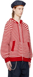 AFTER PRAY Red & White Striped Hoodie