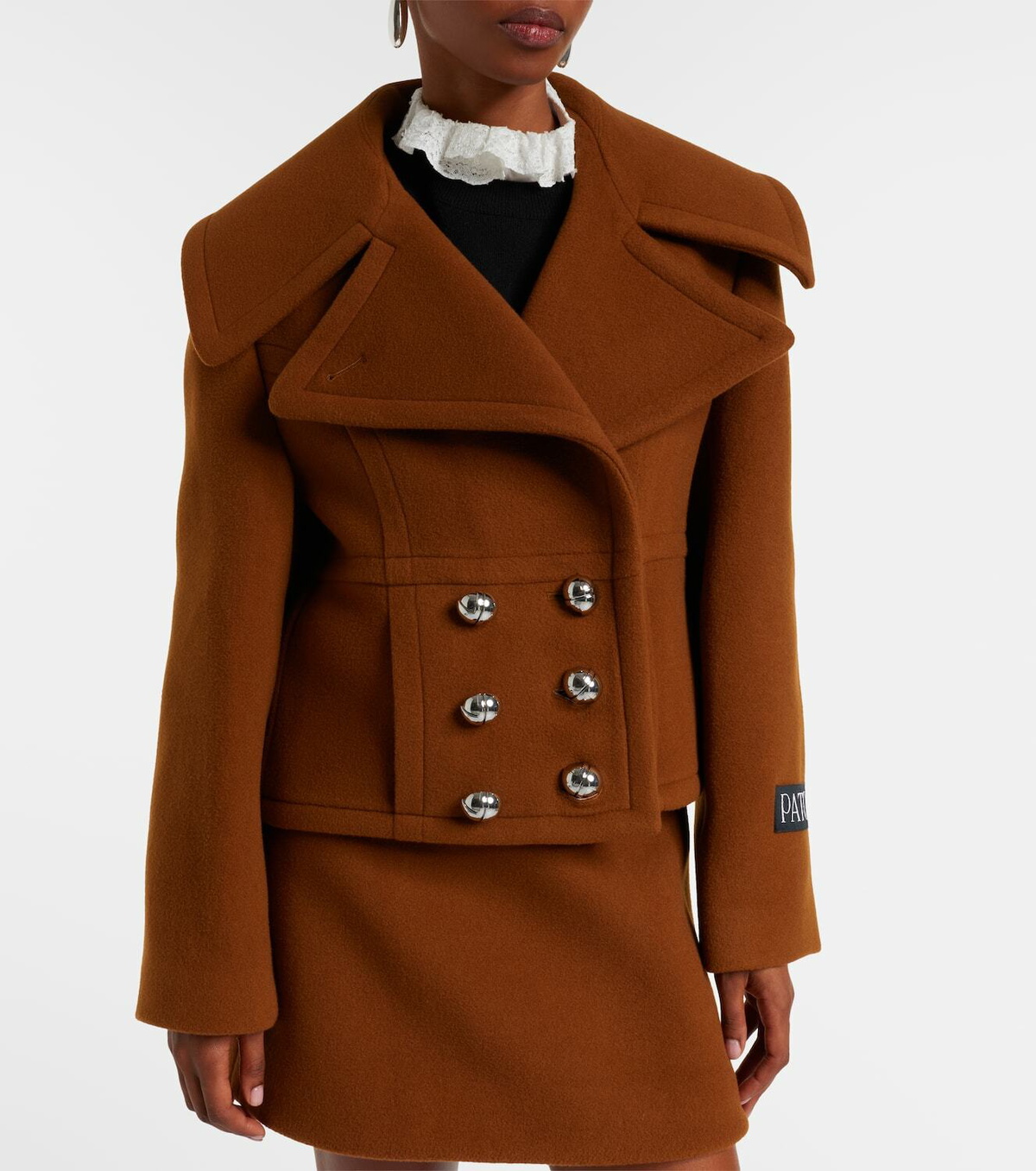 Patou Cropped wool-blend jacket