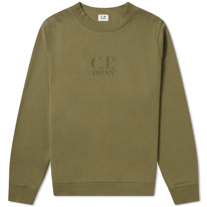 Photo: C.P. Company Laminated Logo Print Crew Sweat