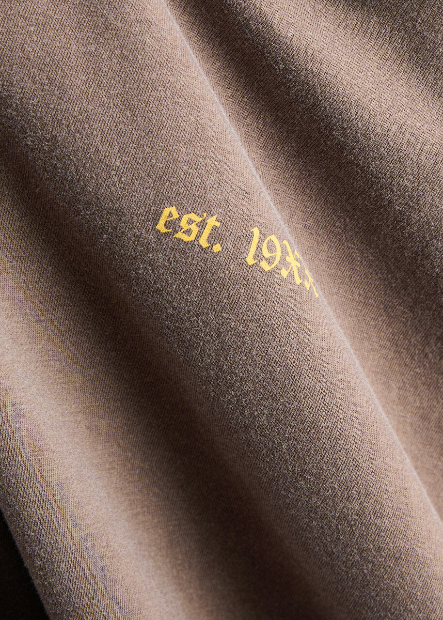 Second Layer Printed Cotton T-shirt Brown