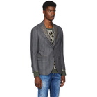 R13 Grey Studded Tailored Blazer