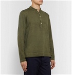 Massimo Alba - Hawai Watercolour-Dyed Cotton and Cashmere-Blend Henley T-Shirt - Green