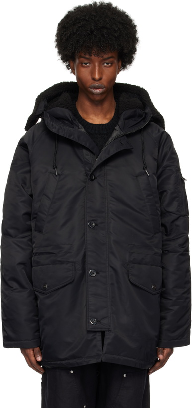 Photo: Carhartt Work In Progress Black Hooded Olten Parka Coat