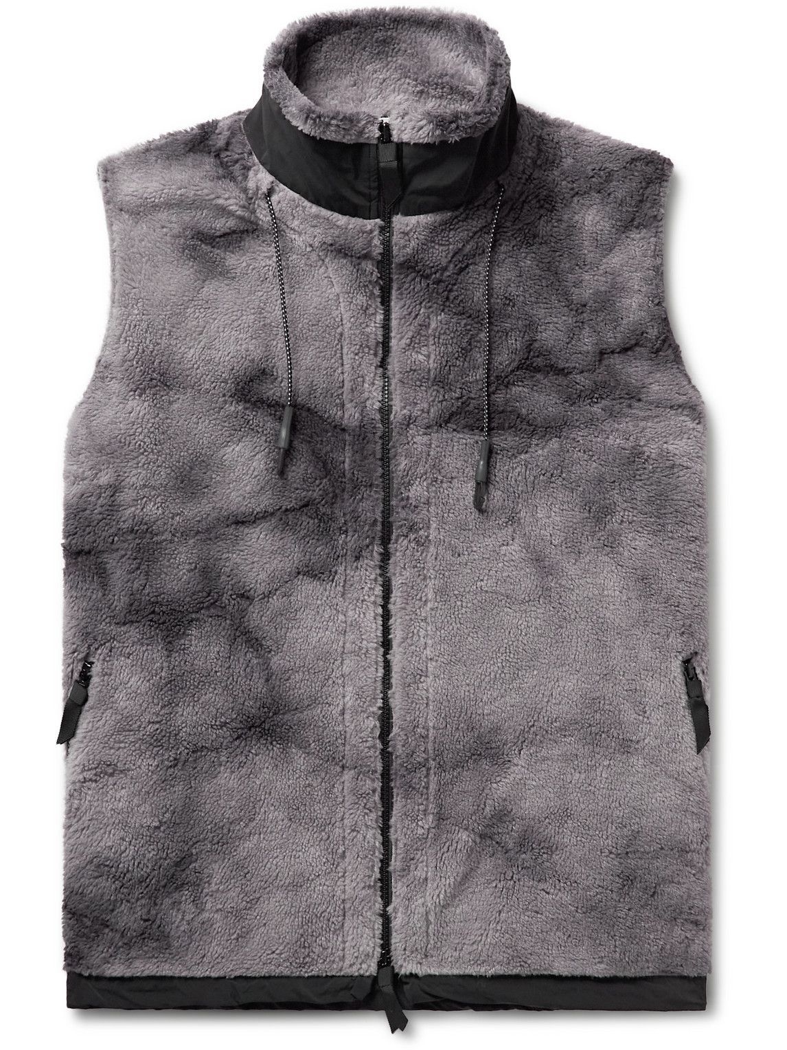 Photo: Remi Relief - Shell-Trimmed Tie-Dyed Fleece Gilet - Gray
