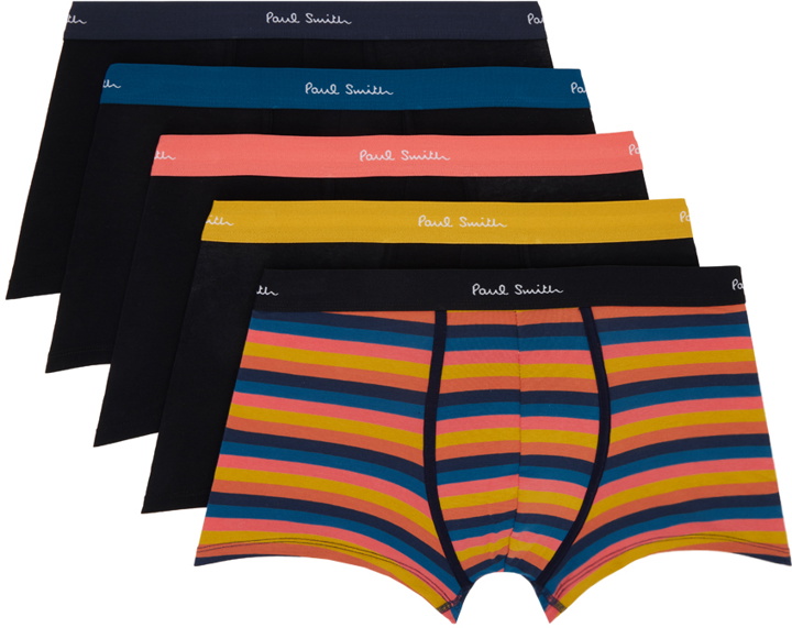 Photo: Paul Smith Five-Pack Multicolor 'Artist Stripe' Boxers