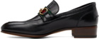 Gucci Black Web Horsebit Loafers