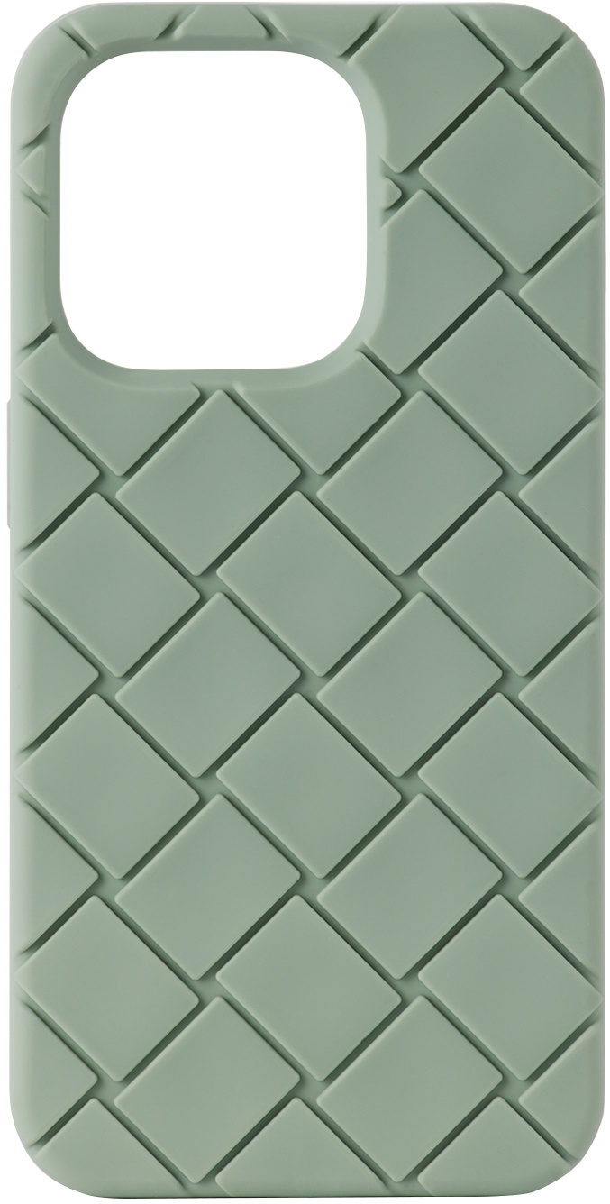 Bottega Veneta Green Intreccio iPhone 15 Pro Case