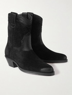 SAINT LAURENT - Ratched Waxed-Suede Boots - Black