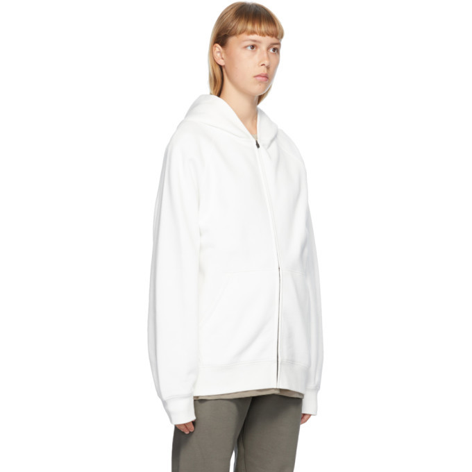 Essentials White Full Zip Raglan Hoodie Essentials