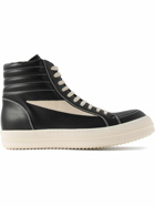 Rick Owens - Vintage Suede-Trimmed Leather High-Top Sneakers - Black