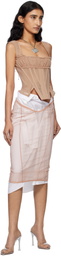 Dilara Findikoglu Beige Femme Vortex Corset Top
