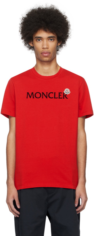 Photo: Moncler Red Flocked T-Shirt