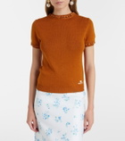 Shushu/Tong Lace-trimmed linen top