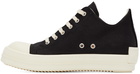 Rick Owens Drkshdw Black Doeskin Low Sneakers