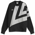 Umbro Men's Washed Diamond Drill Sweat in Black/Ultimate Gray