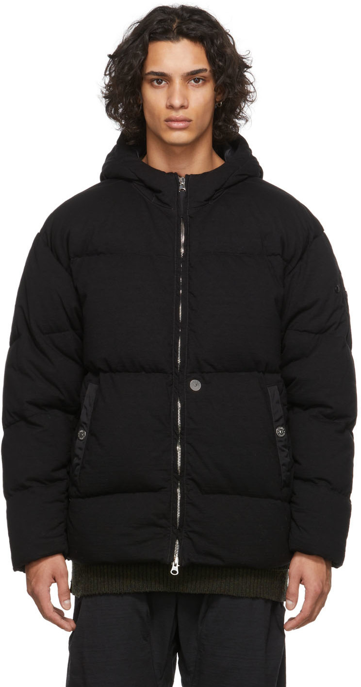 Khaki Seamless Tunnel Down Jacket by Stone Island on Sale