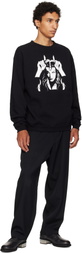 Y's For Men Black Graphic Sweatshirt
