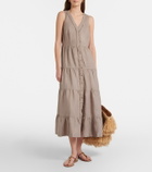 Heidi Klein Zakynthos tiered linen midi dress