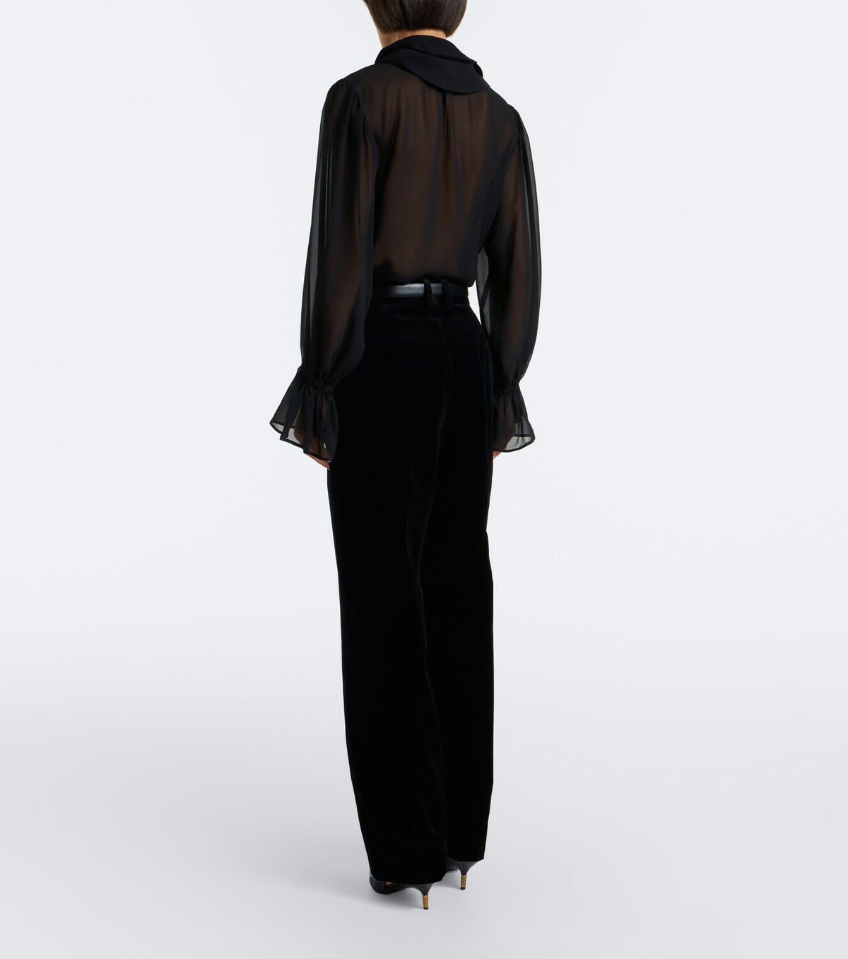 Blazé Milano Fox pleated cotton velvet straight pants