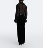 Blazé Milano Fox pleated cotton velvet straight pants