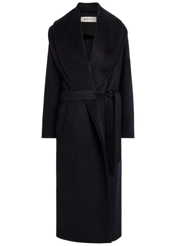 Photo: Rohe Double-faced Belted Wool and Cashmere-blend Coat Navy