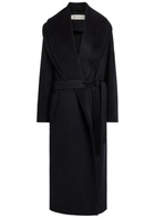 Rohe Double-faced Belted Wool and Cashmere-blend Coat Navy