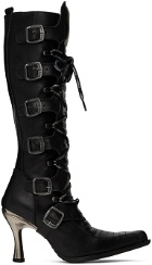 VETEMENTS Black New Rock Edition Moto Lace-Up Boots