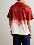 Story Mfg. - Greetings Camp-Collar Tie-Dyed Cotton and Linen-Blend Shirt - Red