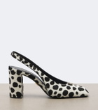 Prada Cow-print calf hair slingback pumps