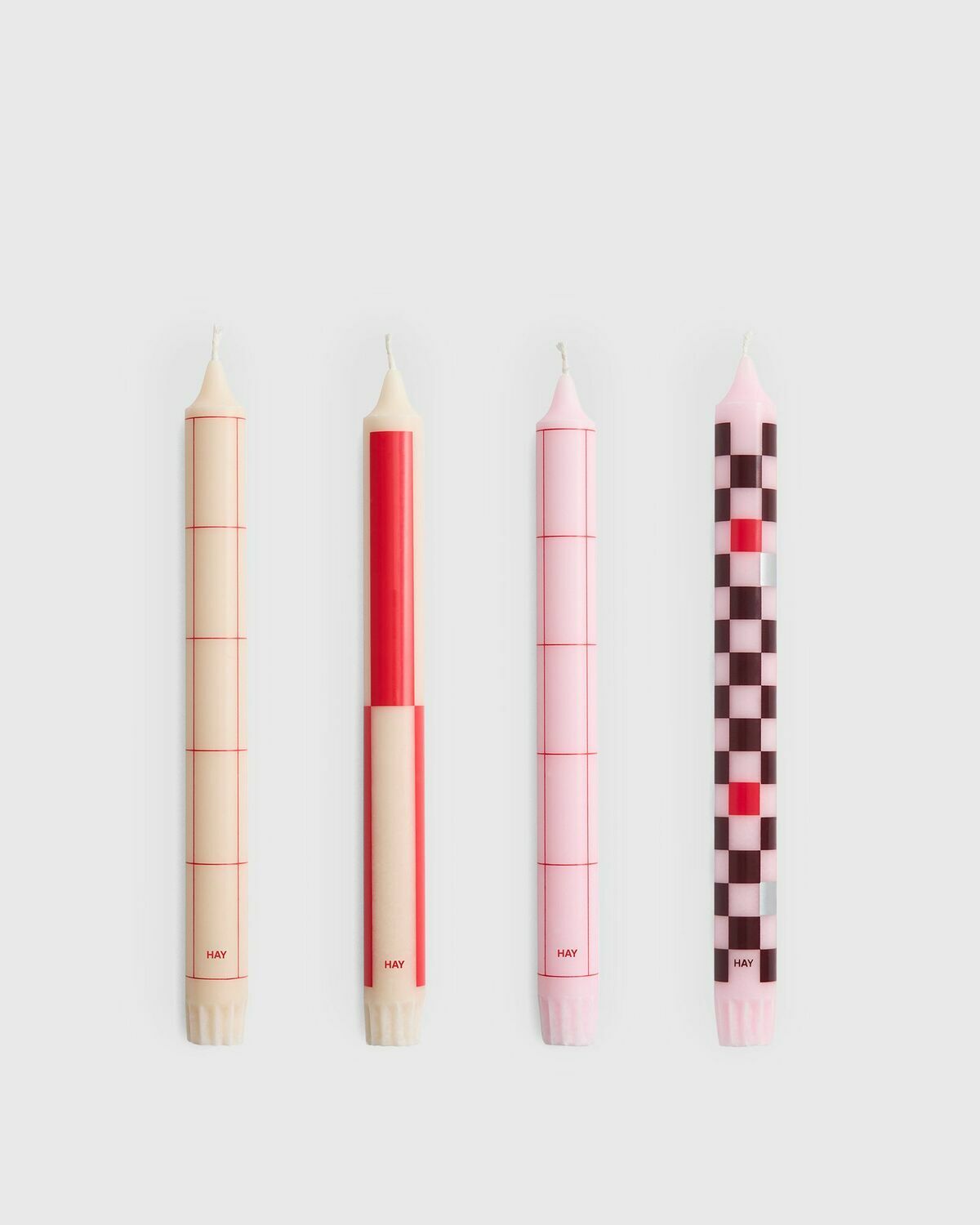 HAY Pattern Candle Set of 4 Red Mens Home deco/Lighting