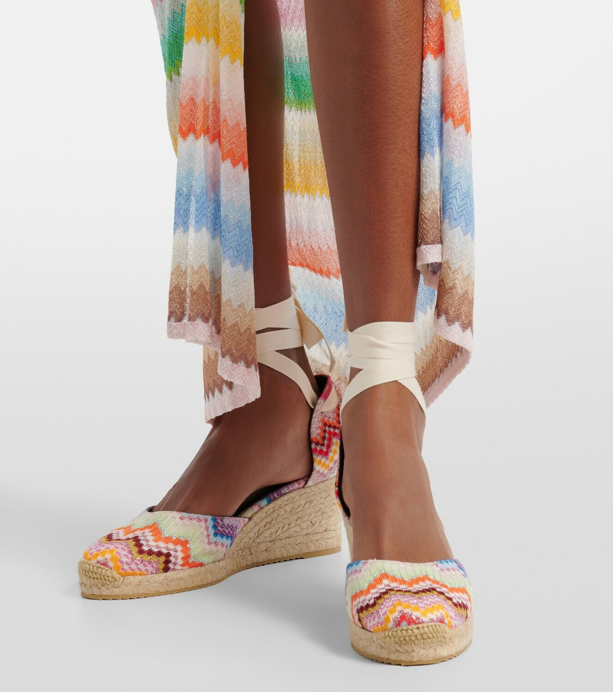 Missoni Eva 60 Zigzag lamé espadrille wedges