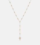 Sydney Evan Cross 14kt gold pendant necklace with diamonds