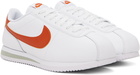 Nike White & Orange Cortez Sneakers