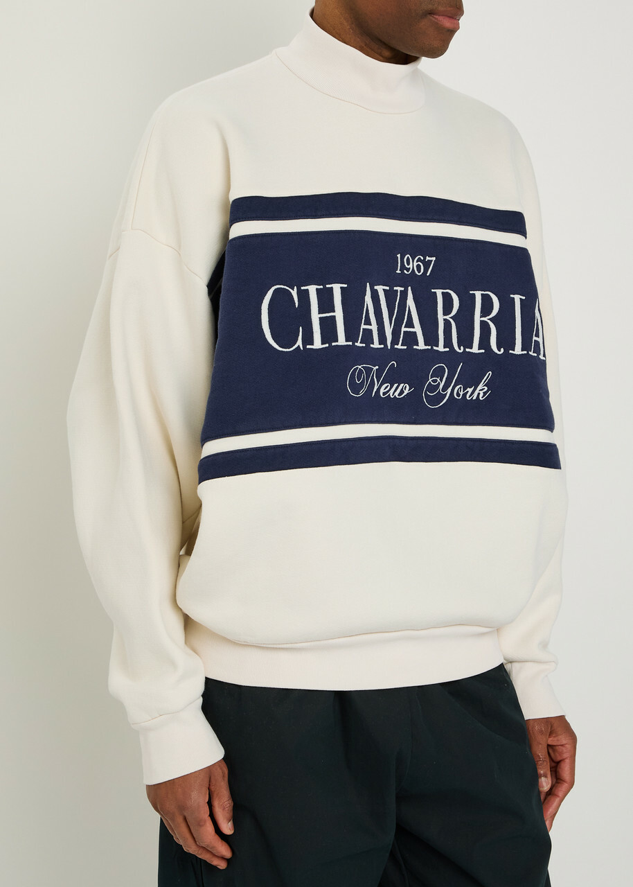 Willy Chavarria Gilroy Colour-blocked Cotton Sweatshirt White