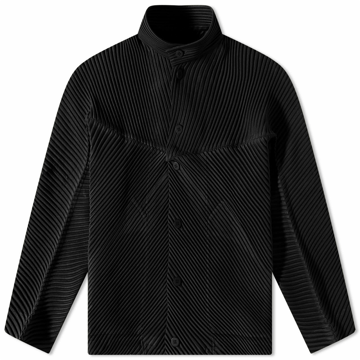 Homme Plissé Issey Miyake Men's Pleated Design Jacket in Black Homme ...