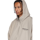 Essentials Taupe Reflective Logo Pullover Anorak