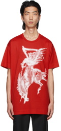 Givenchy Red Gothic Print T-Shirt