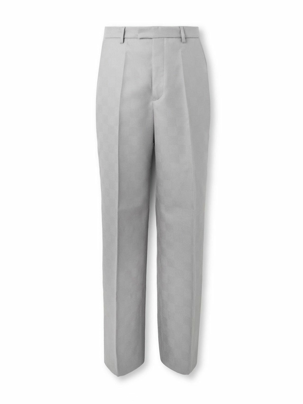 Photo: SECOND / LAYER - Primo Straight-Leg Checked Wool Trousers - Gray