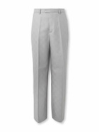 SECOND / LAYER - Primo Straight-Leg Checked Wool Trousers - Gray